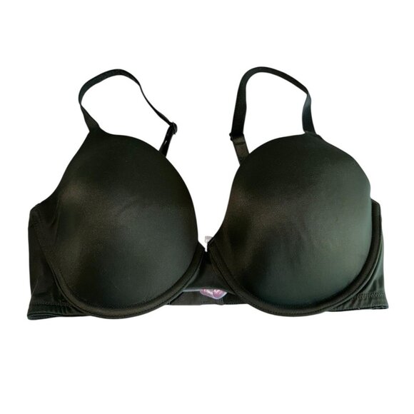 Victoria Secret PINK Wear Everywhere T Shirt Lightly Lined Bra 36D Army Green - Picture 1 of 8
